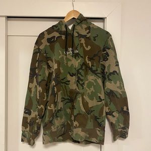 Camouflage hoodie with embroidery